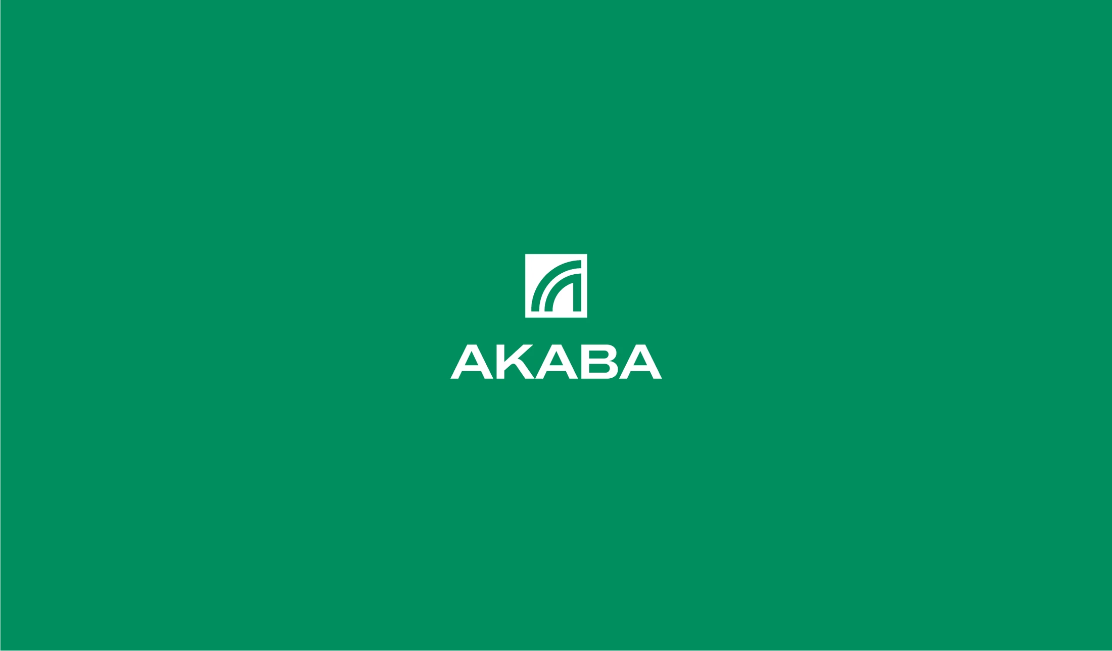 AKABA logo on emerald green