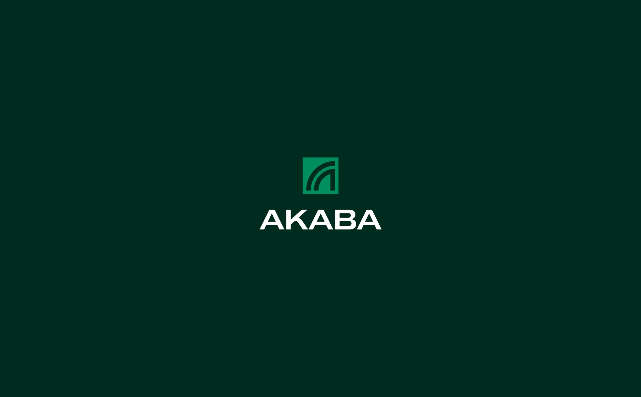 AKABA logo on forest green