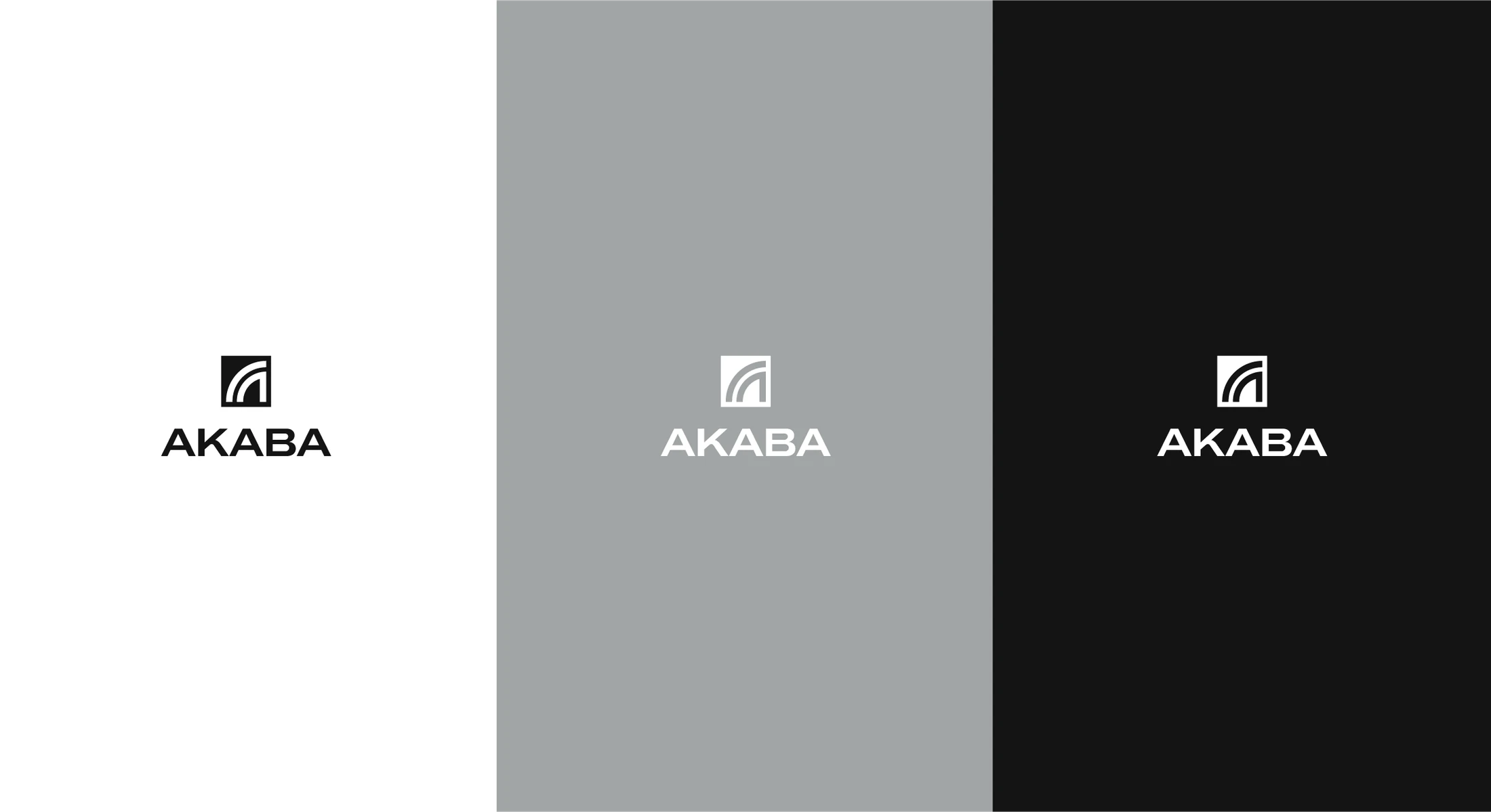 AKABA monochrome logo variations