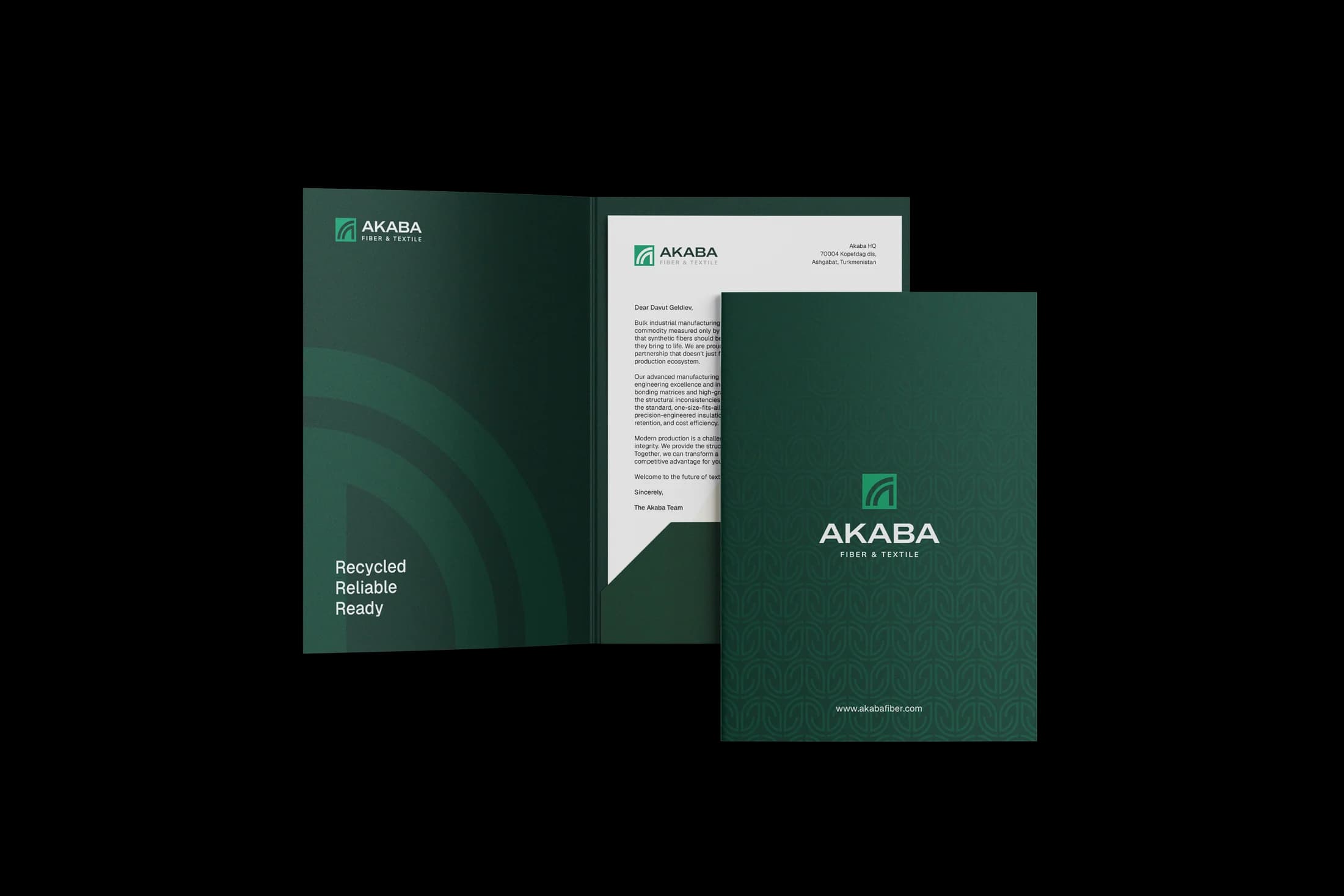 AKABA branded presentation folders