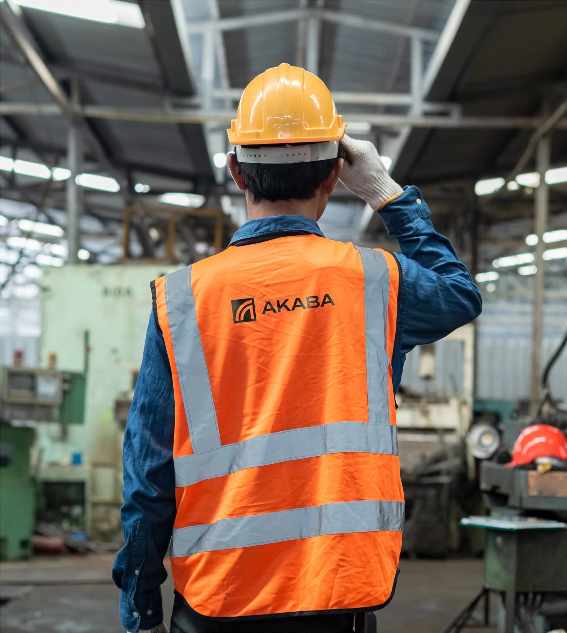 An AKABA manufacturing worker on the production floor