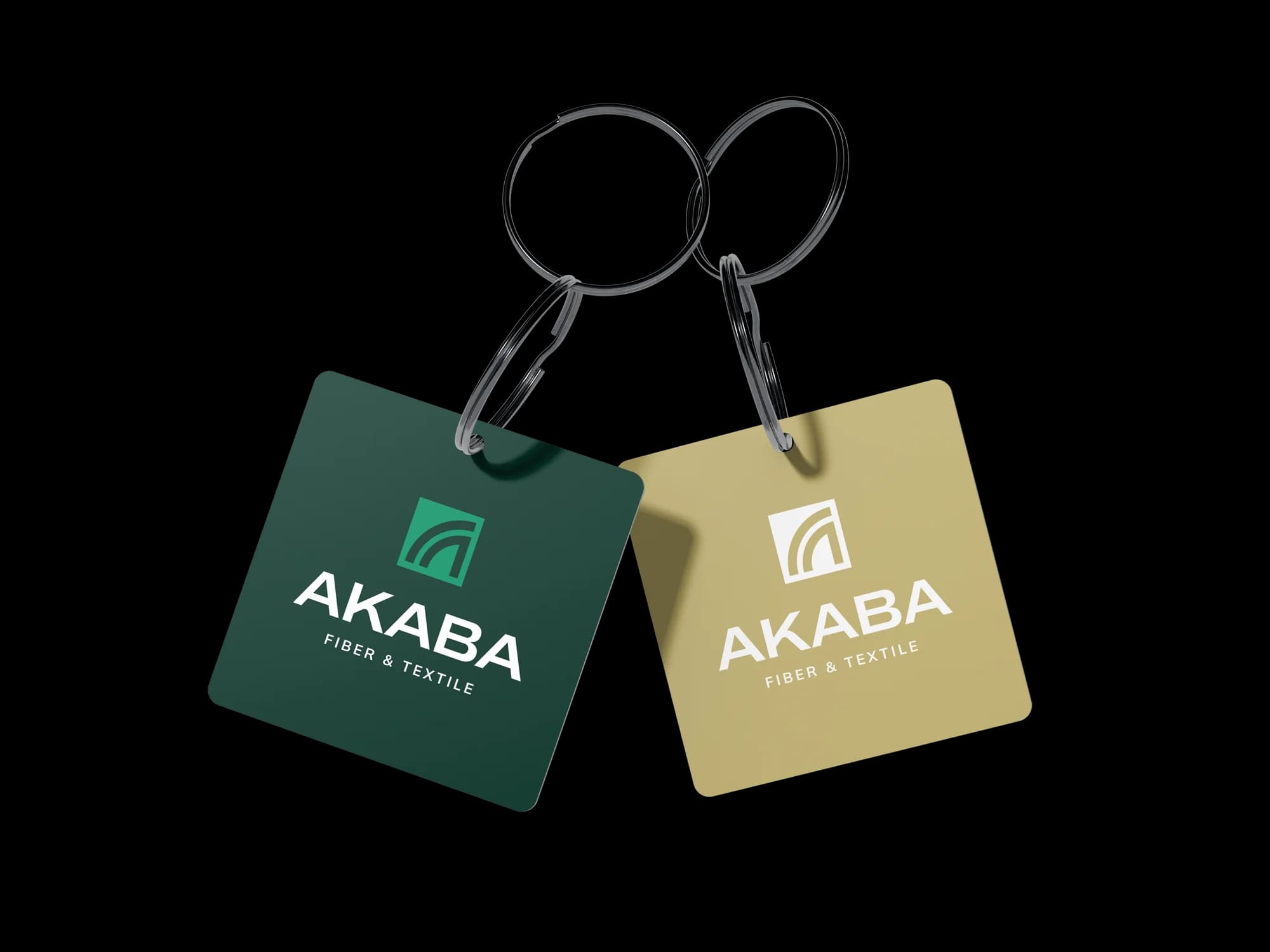 AKABA green and gold keyrings