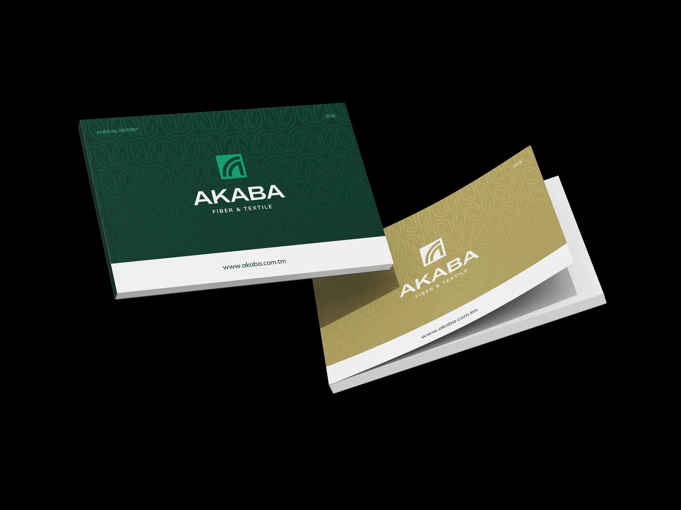AKABA green and gold report covers