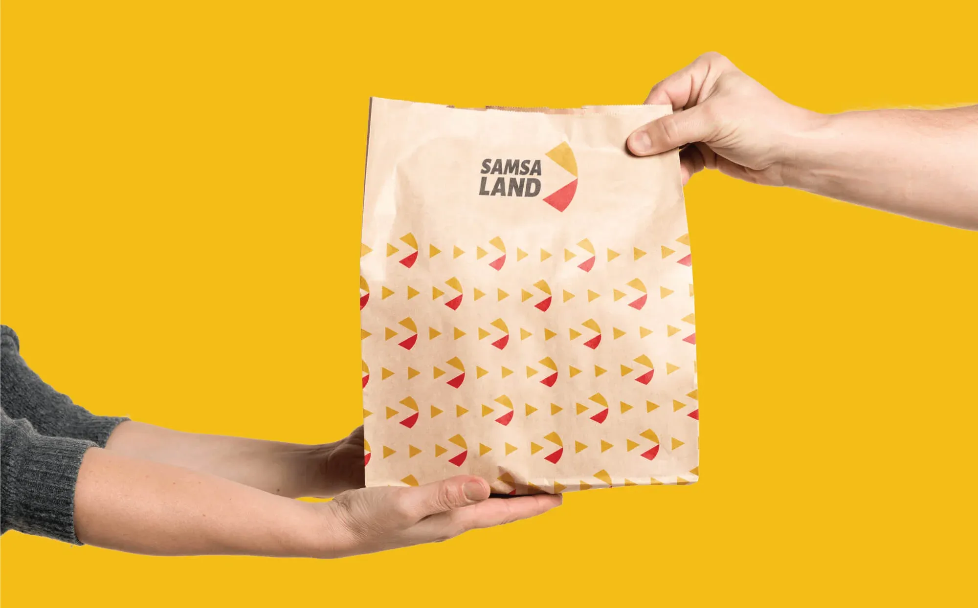 a person holding a bag of food in a bag