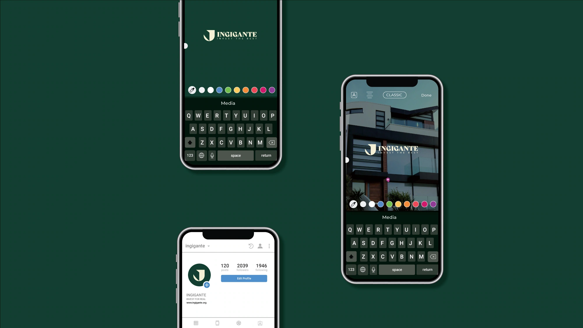 a number of different types of apps on a green background
