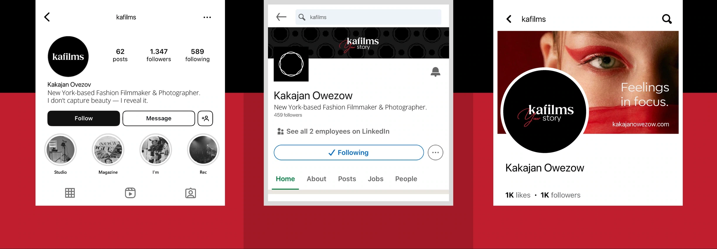 Kafilms — identity detail